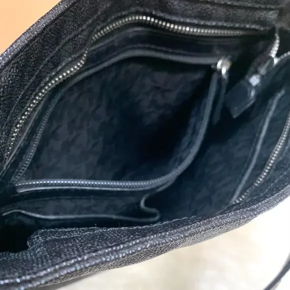 MICHAEL KORS Black Coated Canvas & Leather North South XBody Messenger Bag - Picture 11 of 16